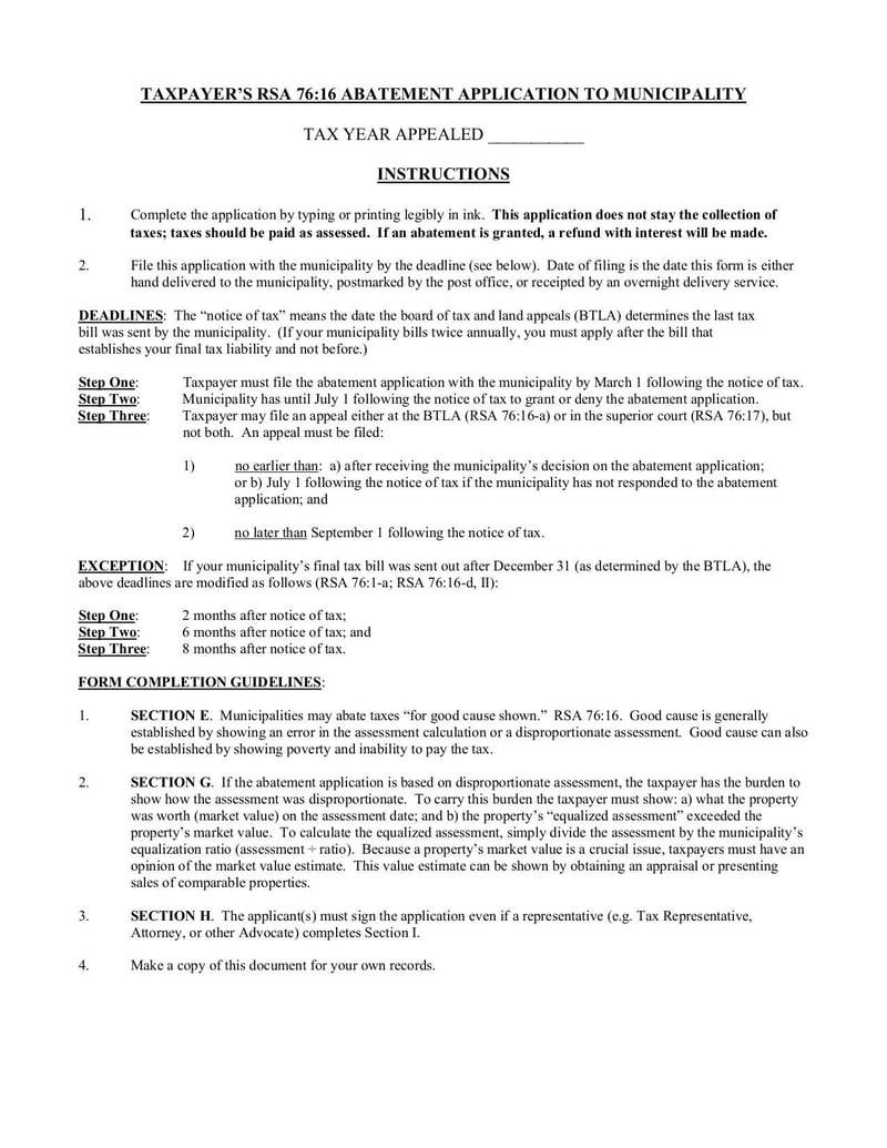 Large thumbnail of Taxpayer’s RSA 76:16 Abatement Application To Municipality - Dec 2013