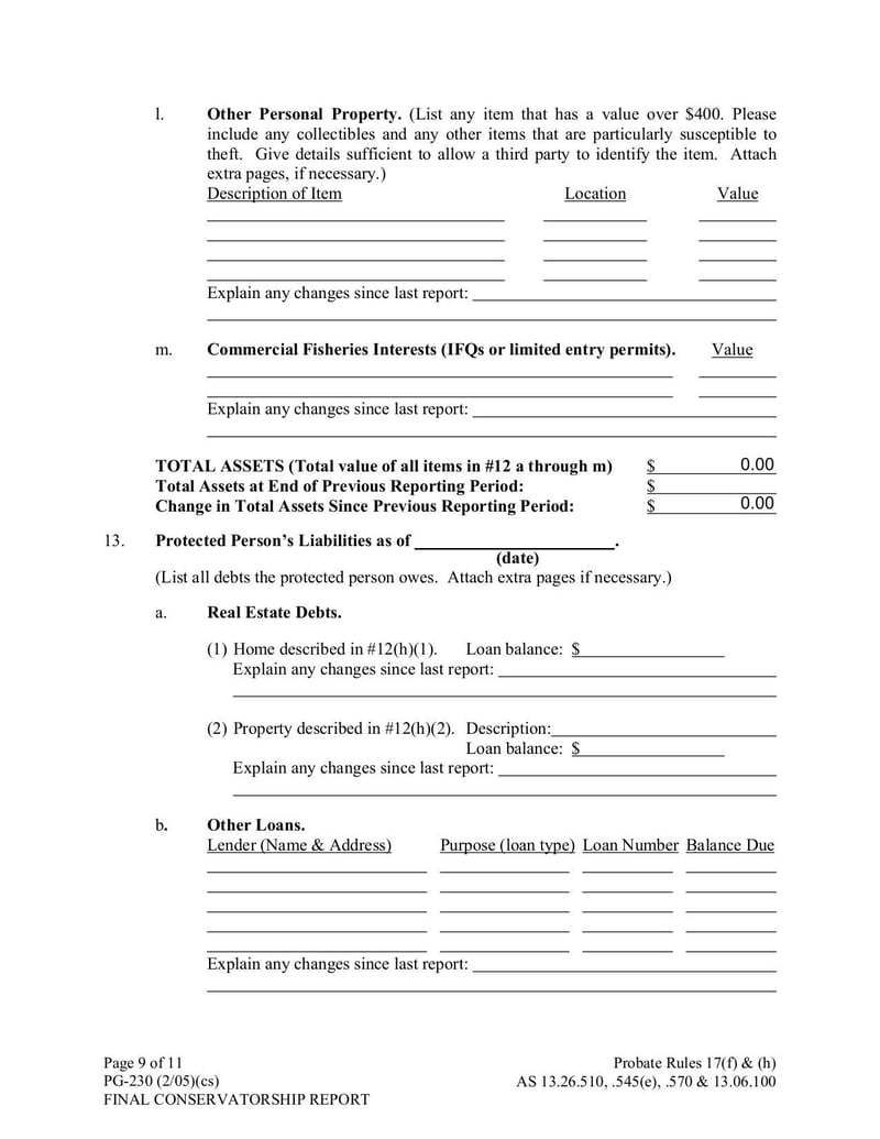 Large thumbnail of Form PG-230 Final Conservatorship Report - Sep 2017