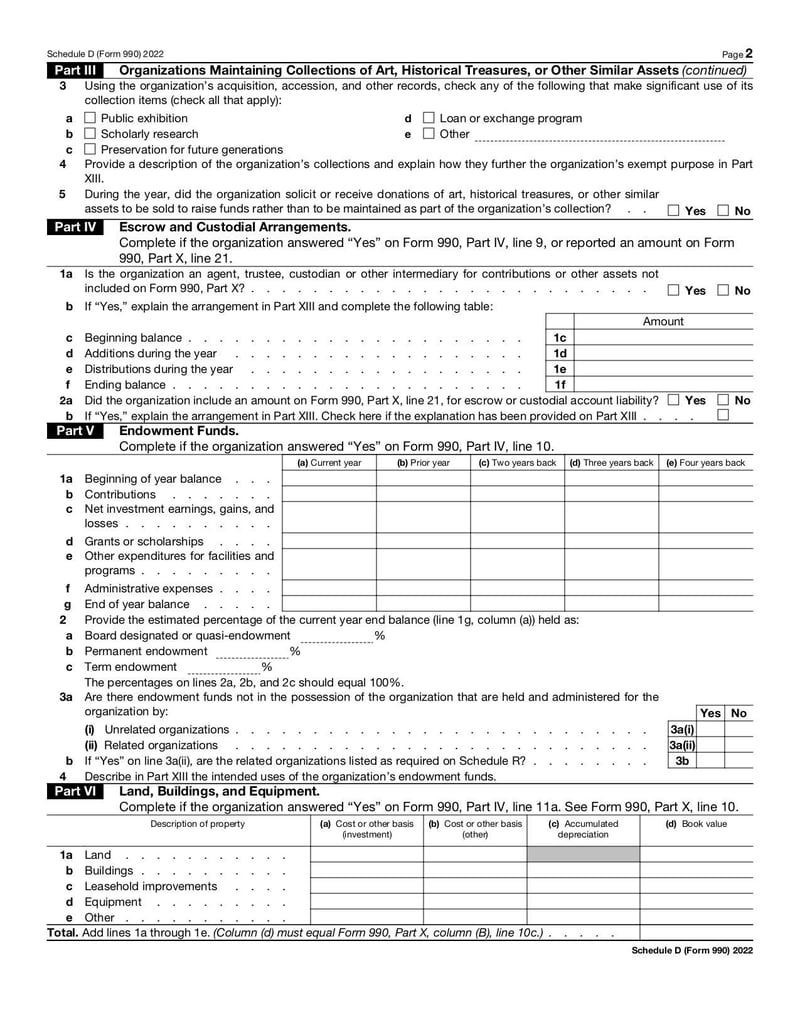 Large thumbnail of Schedule D (Form 990) - Oct 2022