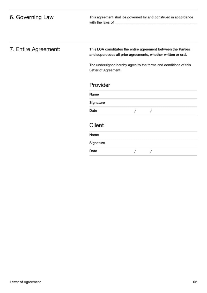 Large thumbnail of Generic Letter of Agreement