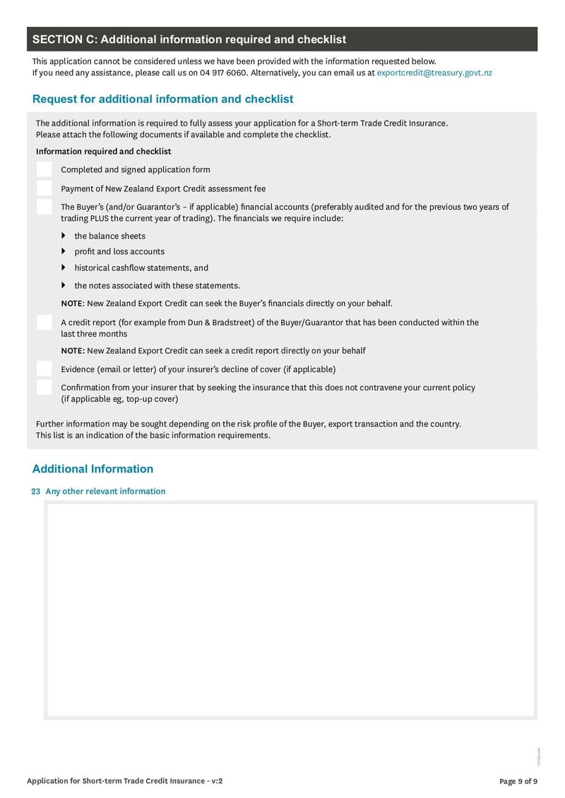 Large thumbnail of Application Form for Short-Term Trade Credit Insurance - Apr 2020