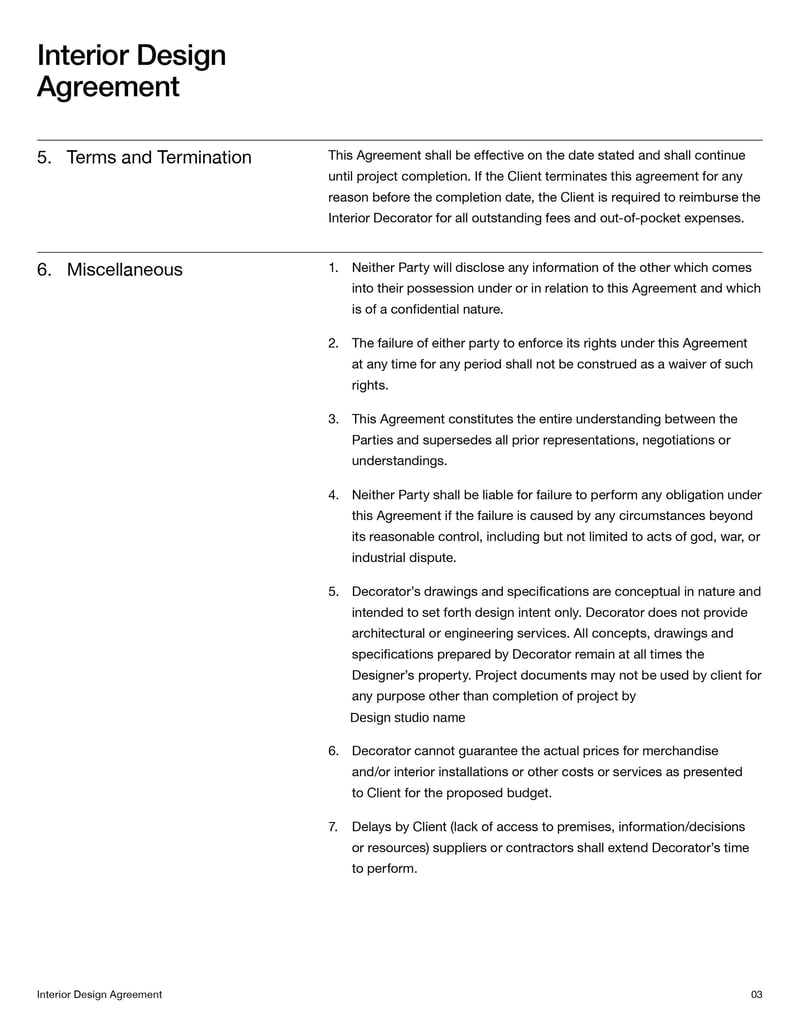 Large thumbnail of Interior Design Contract Template
