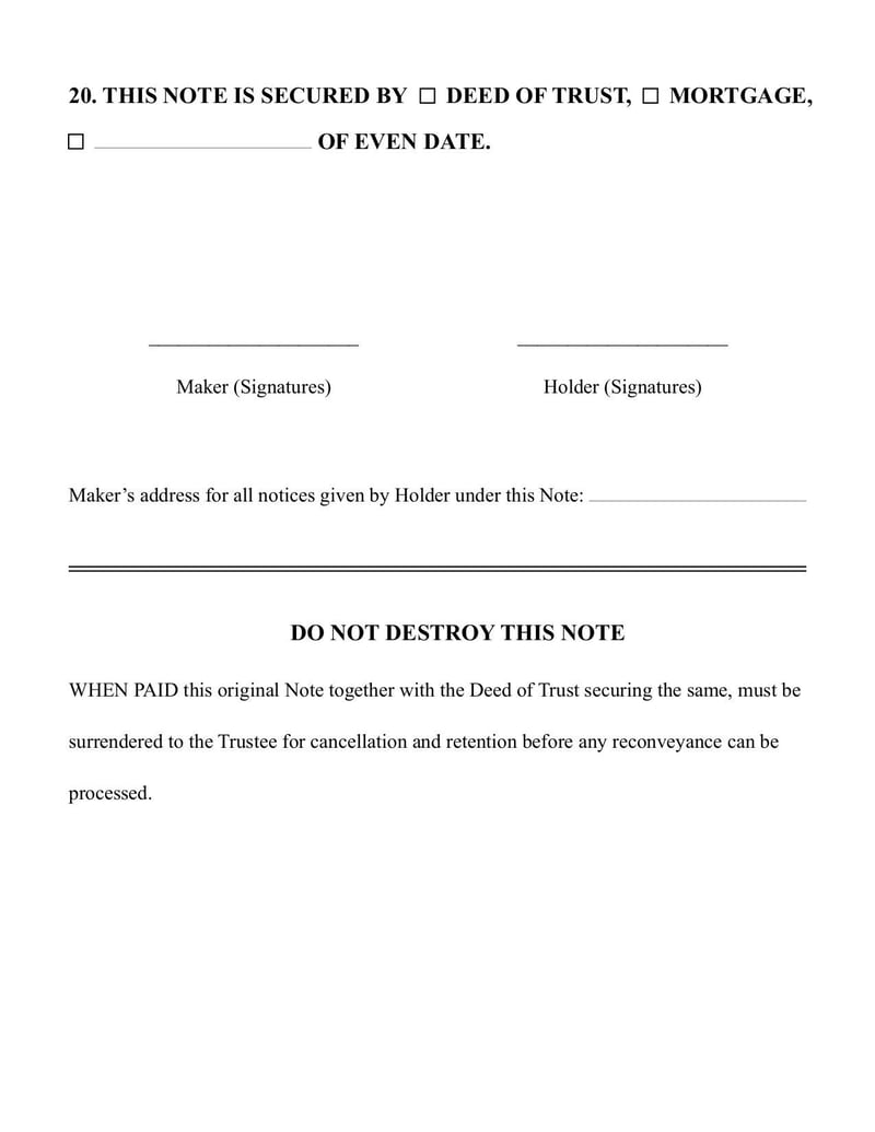 Large thumbnail of Promissory Note Template