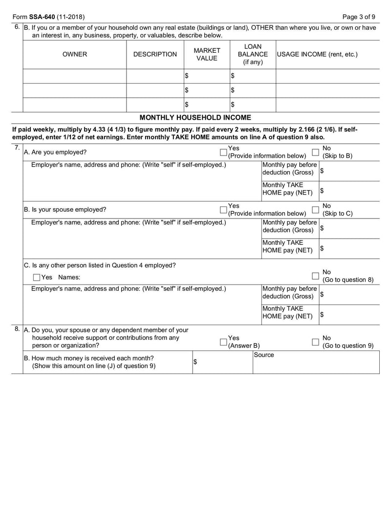 Thumbnail of Form SSA-640 - Dec 2018 - page 2