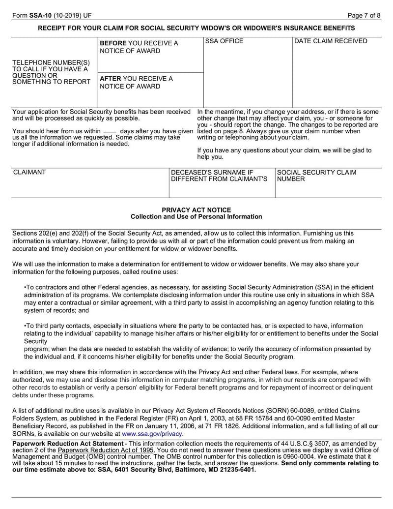Large thumbnail of Application for a Social Security Card | Form SSA-10 - Oct 2019