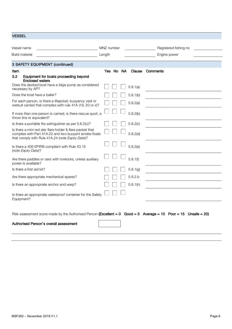 Large thumbnail of SOP Checklist 6m Vessels - Nov 2019