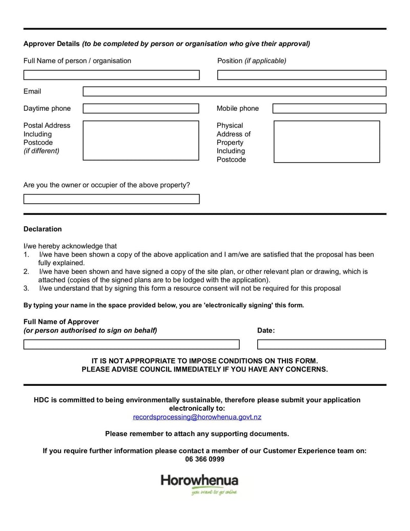 Large thumbnail of HDC Form 324 Statement of Persons Given Written Approval for an Accessory Building - Dec 2014