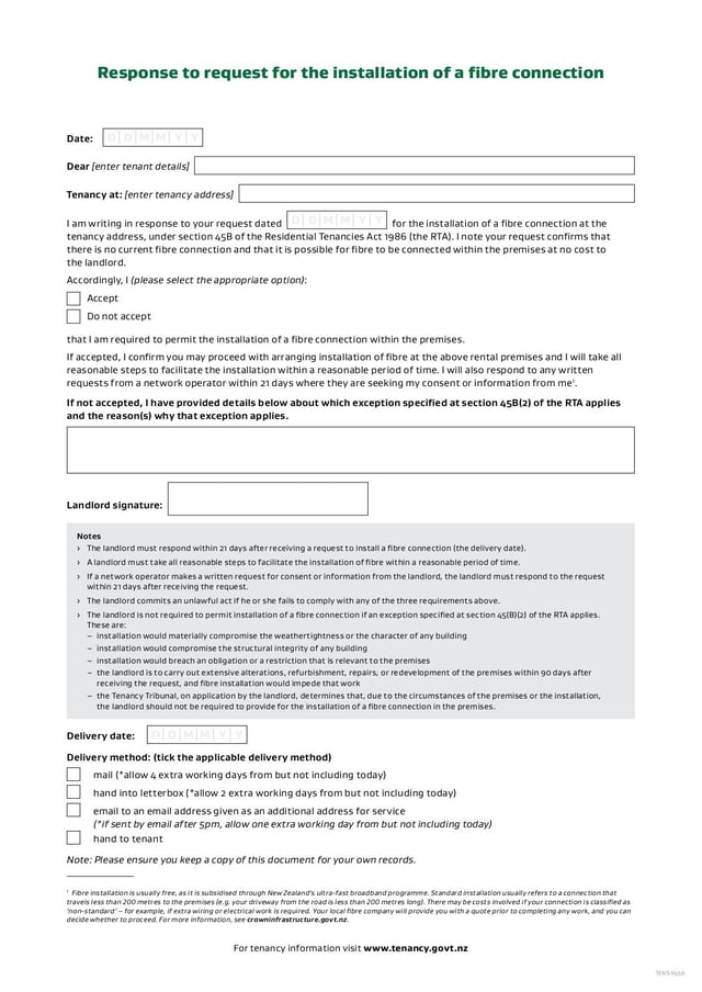 Response to Fibre Connection | Fill and sign online with Lumin