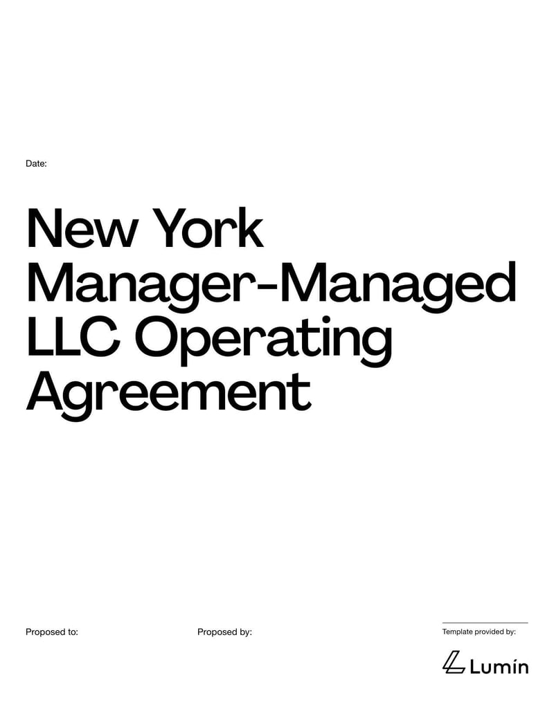 Large thumbnail of New York Manager-Managed LLC Operating Agreement