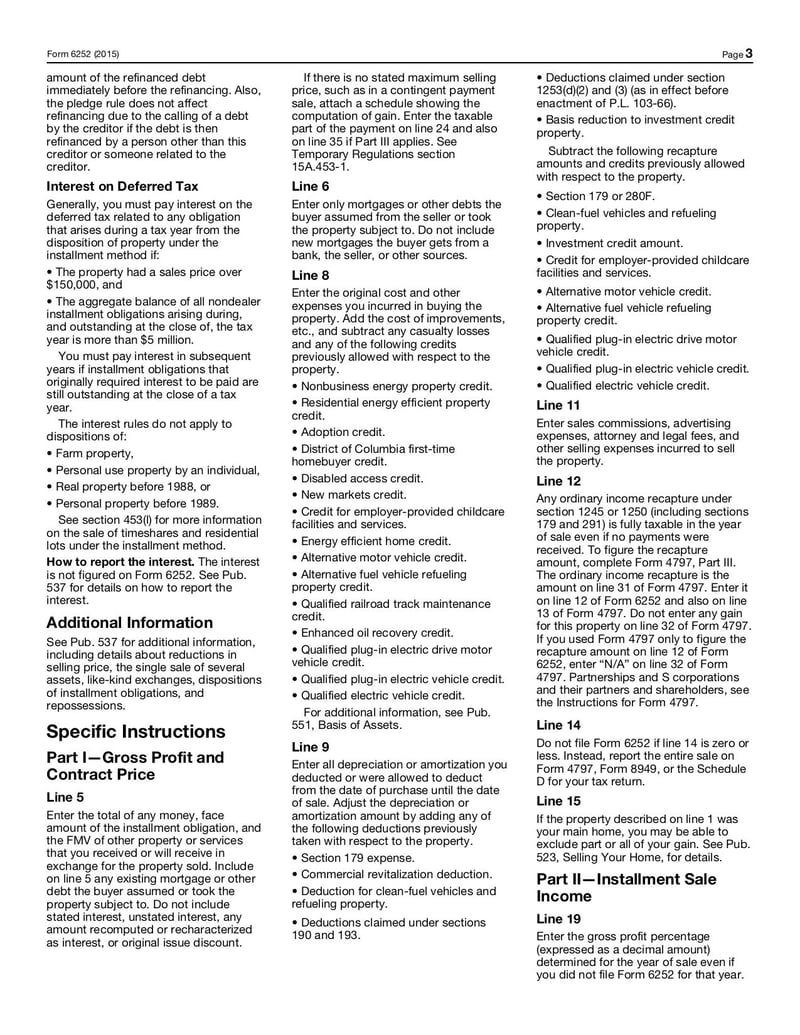 Large thumbnail of Form 6252 - Oct 2015