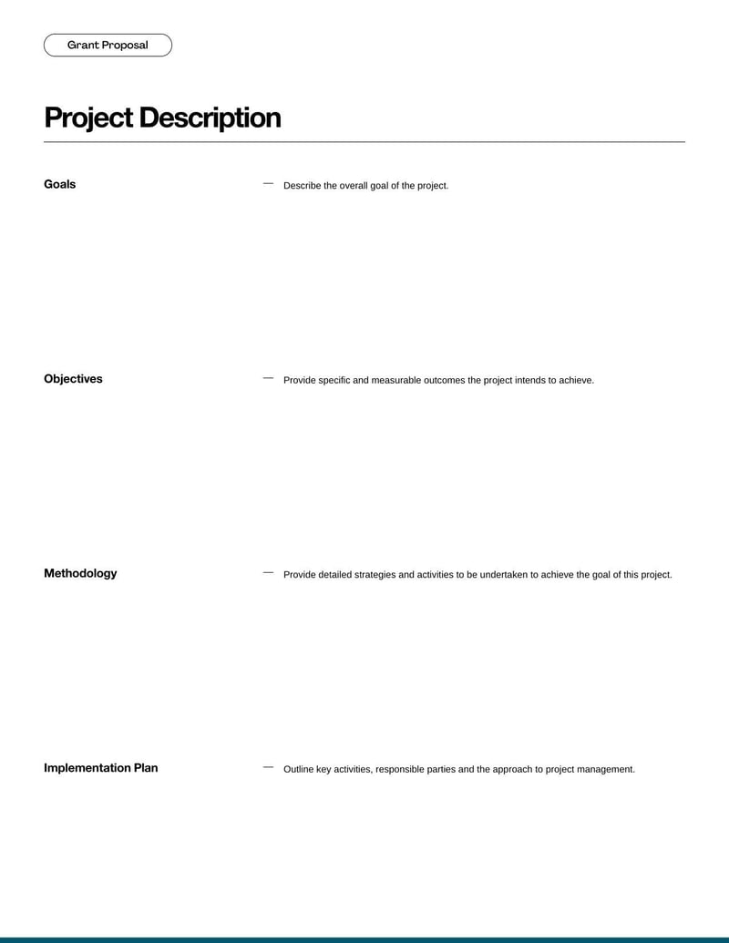 Grant Proposal for requesting funding by detailing project goals and budget