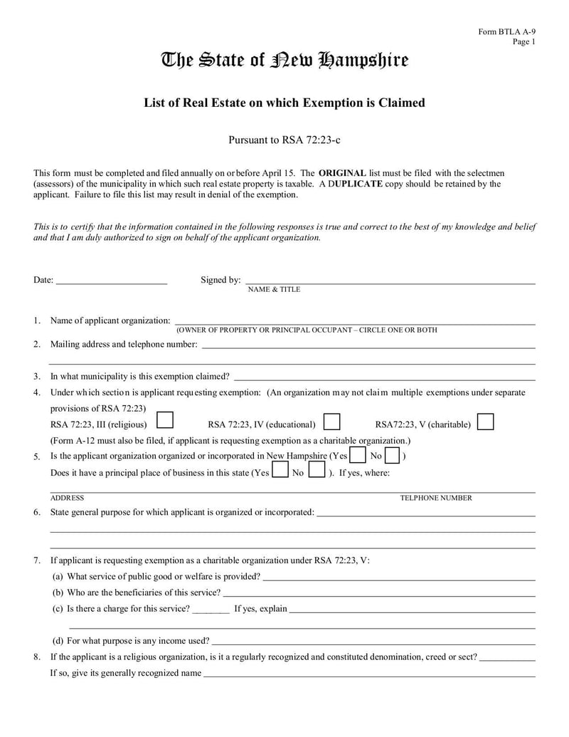 Large thumbnail of Application for Renewal of License to Sell Beverage (Form NH BTLC A-9) - Aug 2013