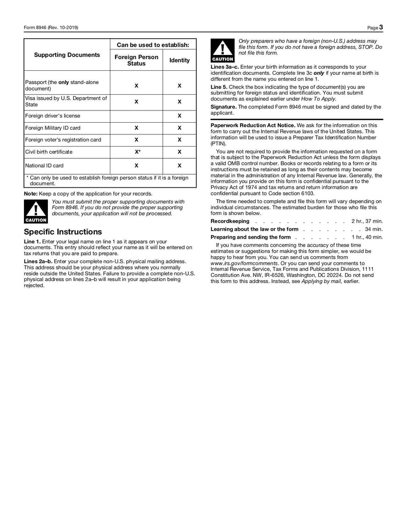 Large thumbnail of Form 8946 - Oct 2019