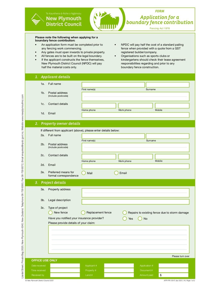 Large thumbnail of Boundary Fence Contribution Application - Apr 2021