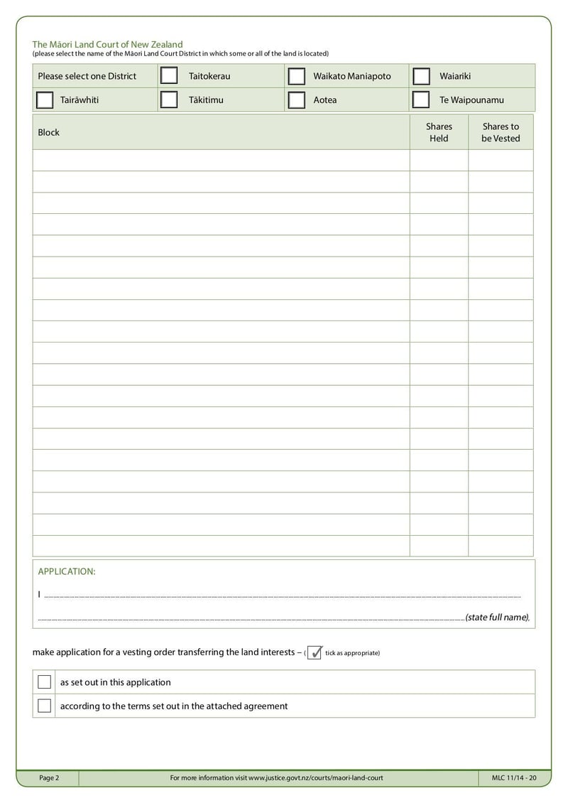 Large thumbnail of MLC Form 30 Application for Vesting Order - Oct 2015
