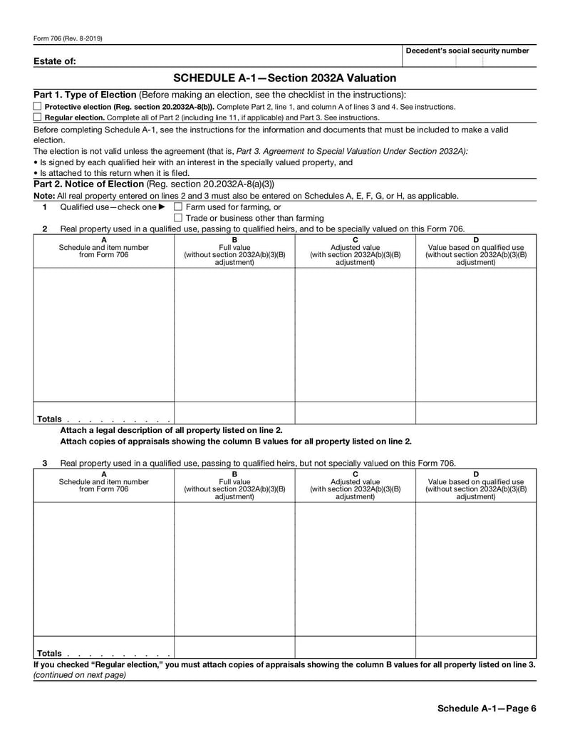 Large thumbnail of Form 706 - Aug 2019
