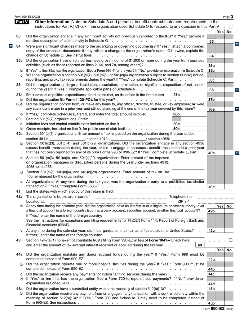 Large thumbnail of Form 990-EZ - Jan 2022