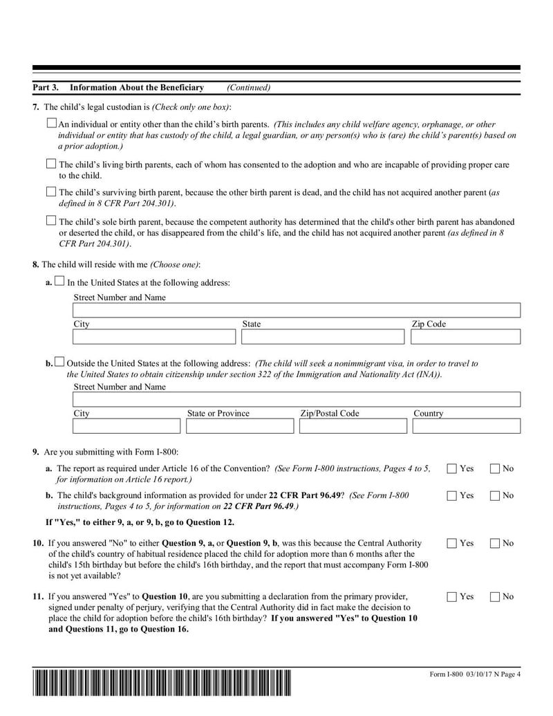 Large thumbnail of Form I-800 - Mar 2017