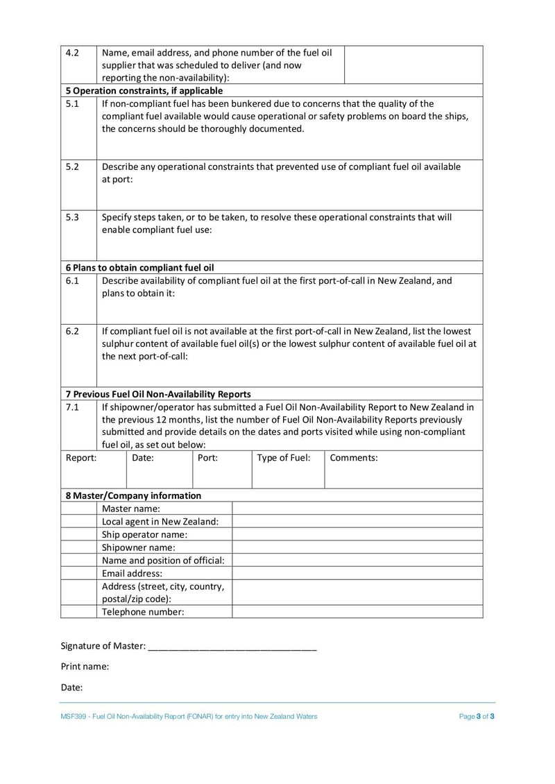 Large thumbnail of Fuel Oil Non Availability Report Entry NZ Waters - Aug 2022
