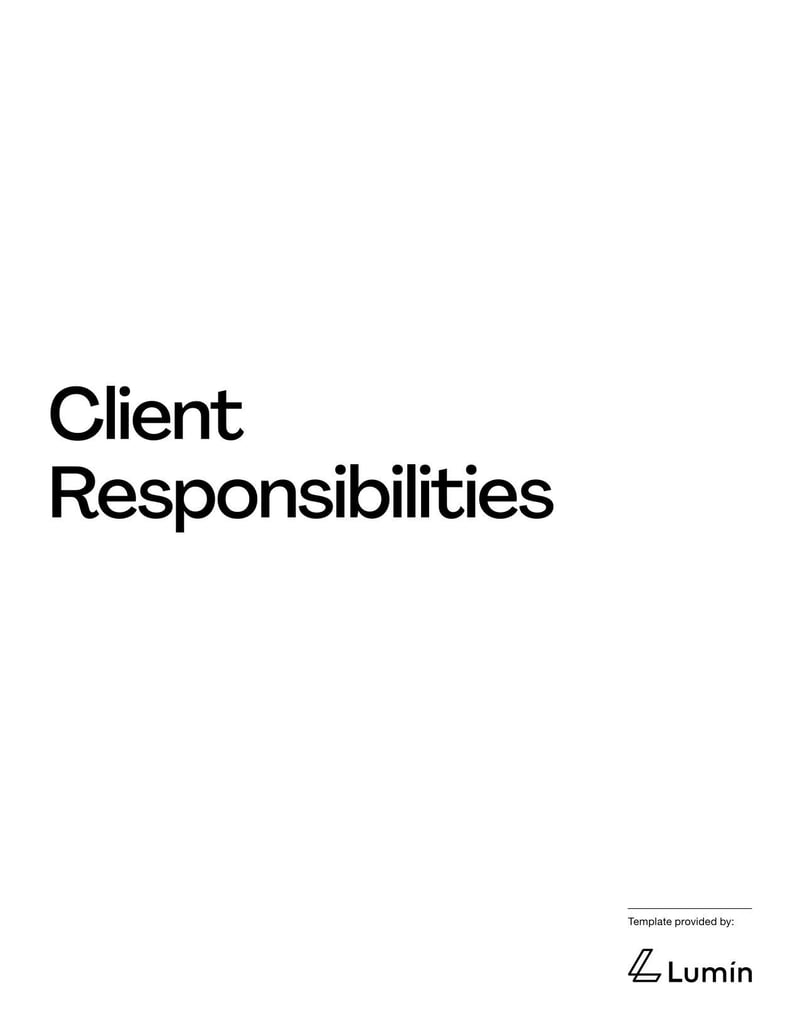 Client Responsibilities Template for listing client obligations in a marketing agreement