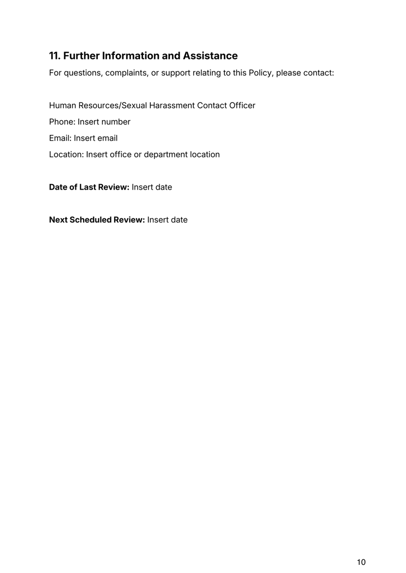 Workplace Sexual Harassment and Assault Policy for Australian organizations addressing compliance, reporting and zero-tolerance standards