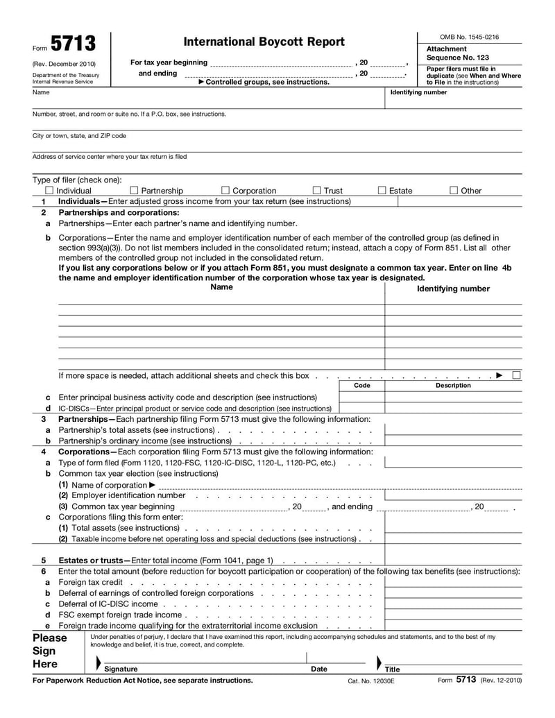Large thumbnail of Form 5713 - Dec 2010