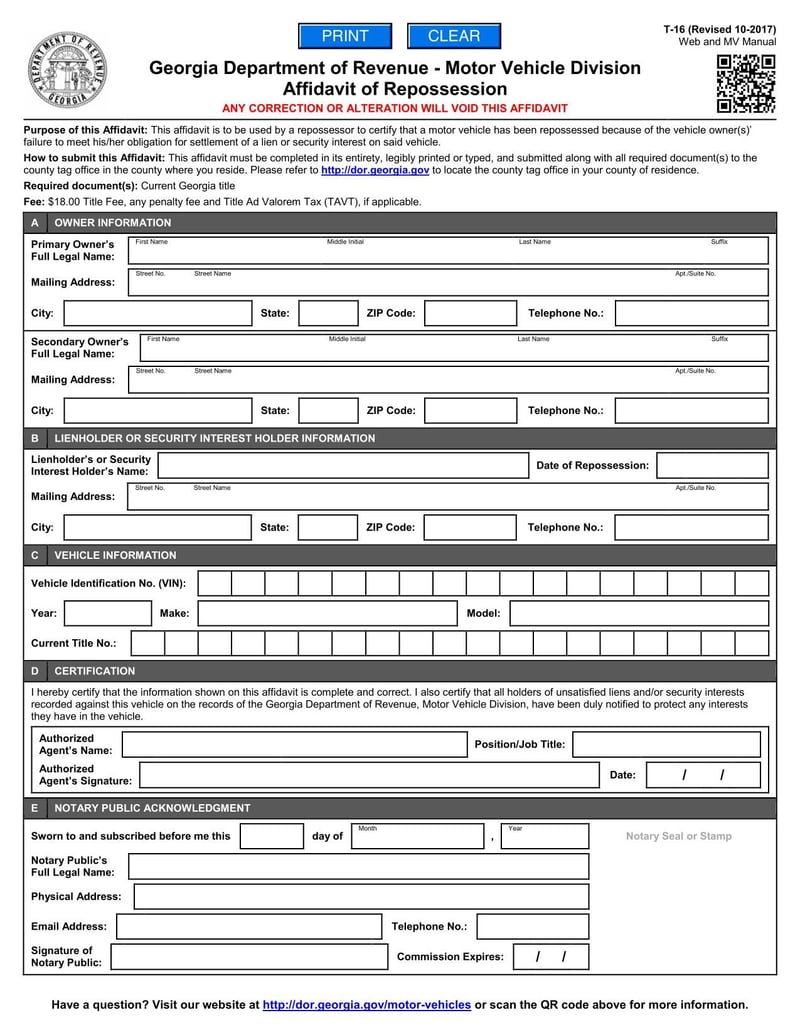 Large thumbnail of Form T-16