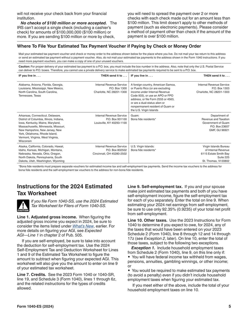 Large thumbnail of Form 1040-ES - Dec 2023