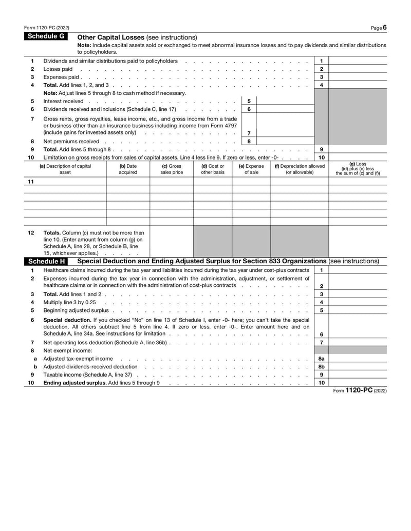 Large thumbnail of Form 1120-PC - Jan 2022