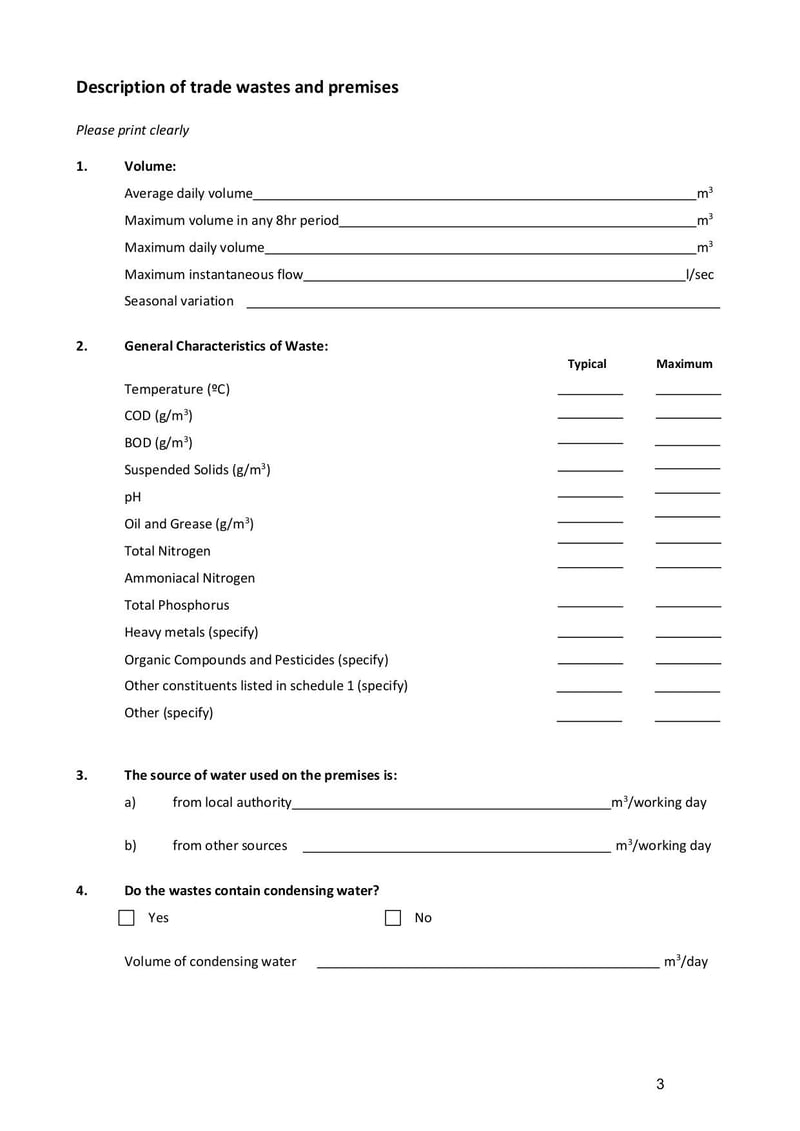 Large thumbnail of Application for Trade Waste Discharge Form - Jul 2021