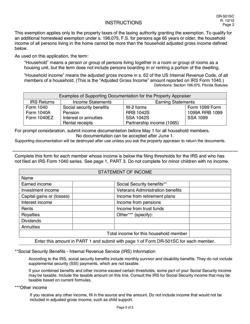 Large thumbnail of Form DR-501SC - Dec 2021