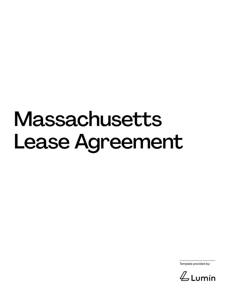 Large thumbnail of Massachusetts Lease Agreement Template