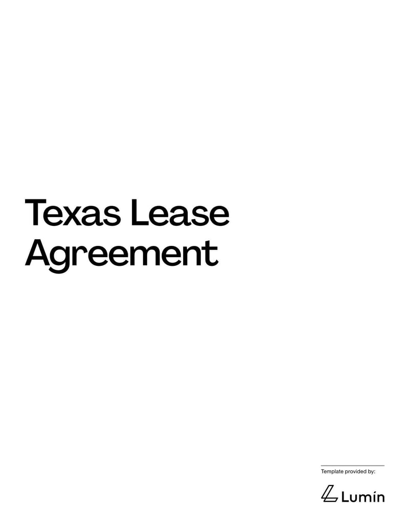 Texas Lease Agreement for rental terms in Texas