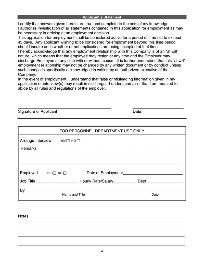 Large thumbnail of North Plainfield Employment Application Form - Feb 2022