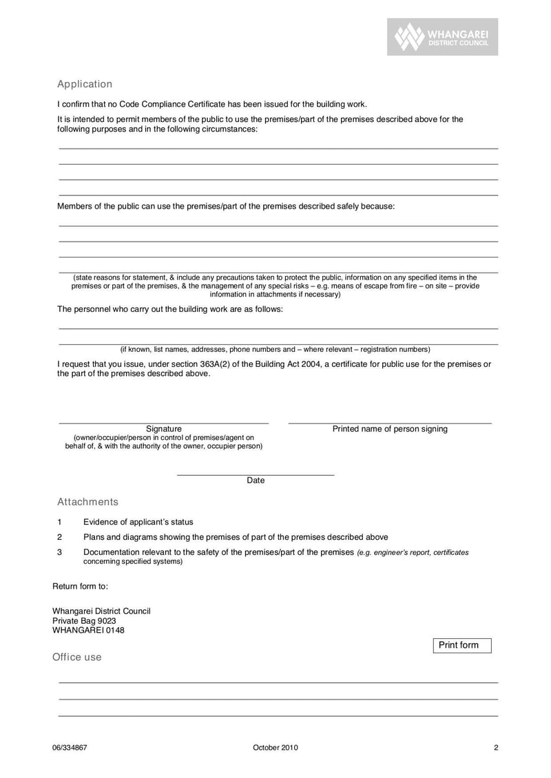 Large thumbnail of Form 15 - Oct 2010