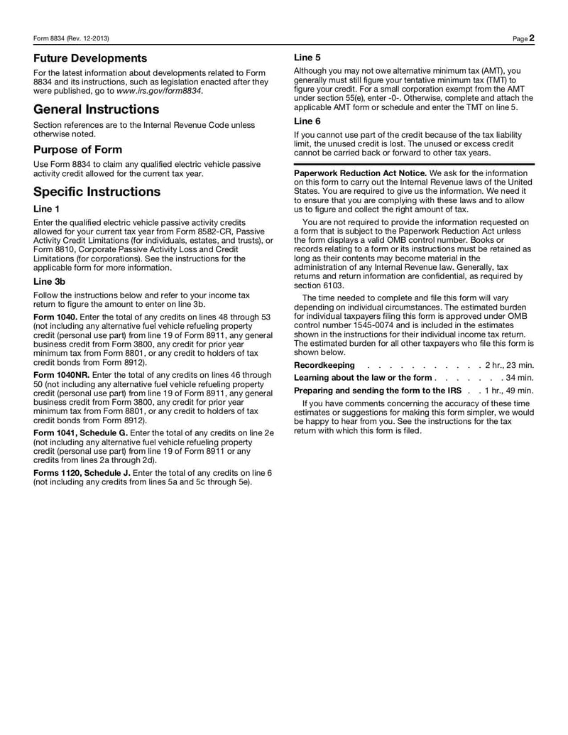 Large thumbnail of Form 8834 - Dec 2013