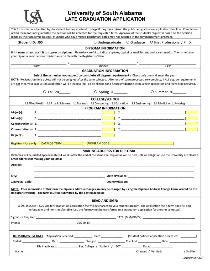 Large thumbnail of Late Graduation Application Petition - Jul 2021