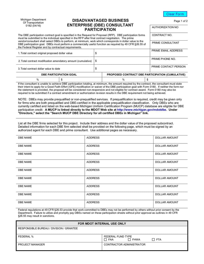 Large thumbnail of Disadvantaged Business Enterprise (DBE) Consultant Participation - Apr 2016