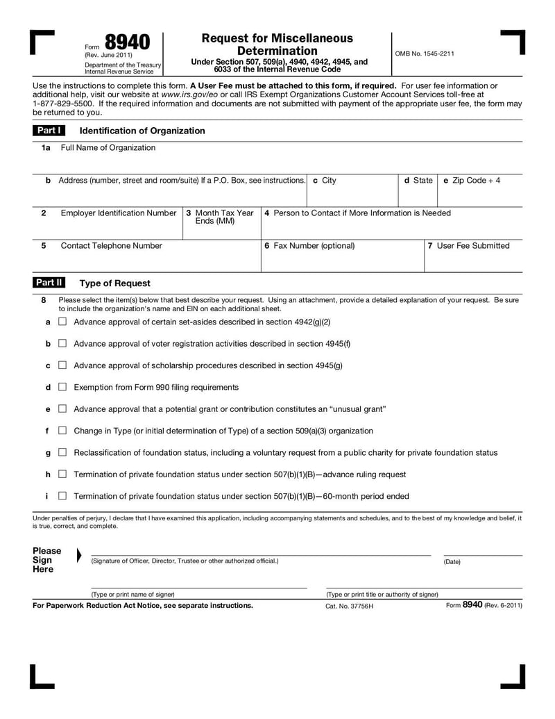 Large thumbnail of Form 8940 - Jun 2011