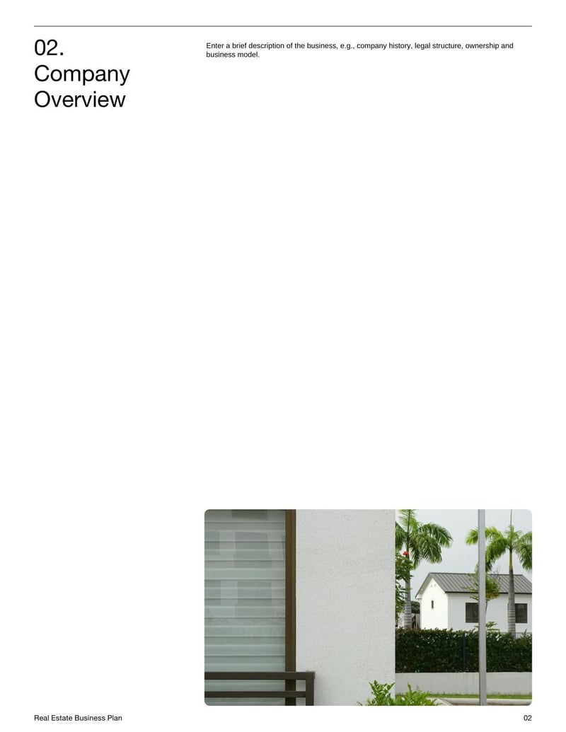 Real Estate Business Plan for strategizing sales, marketing, and operations in real estate