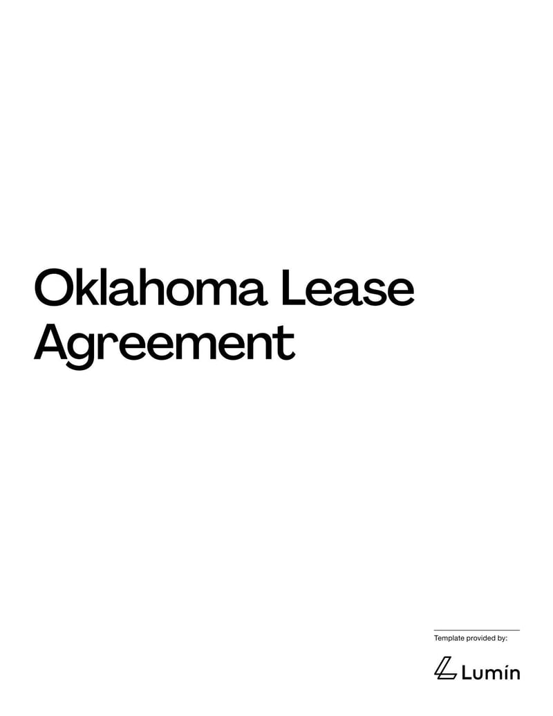 Large thumbnail of Oklahoma Lease Agreement Template