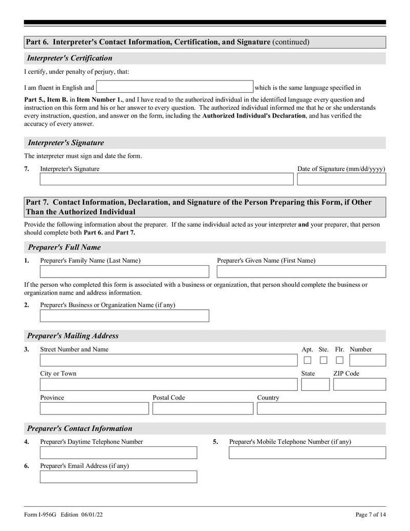 Large thumbnail of Form I-956G - Mar 2023