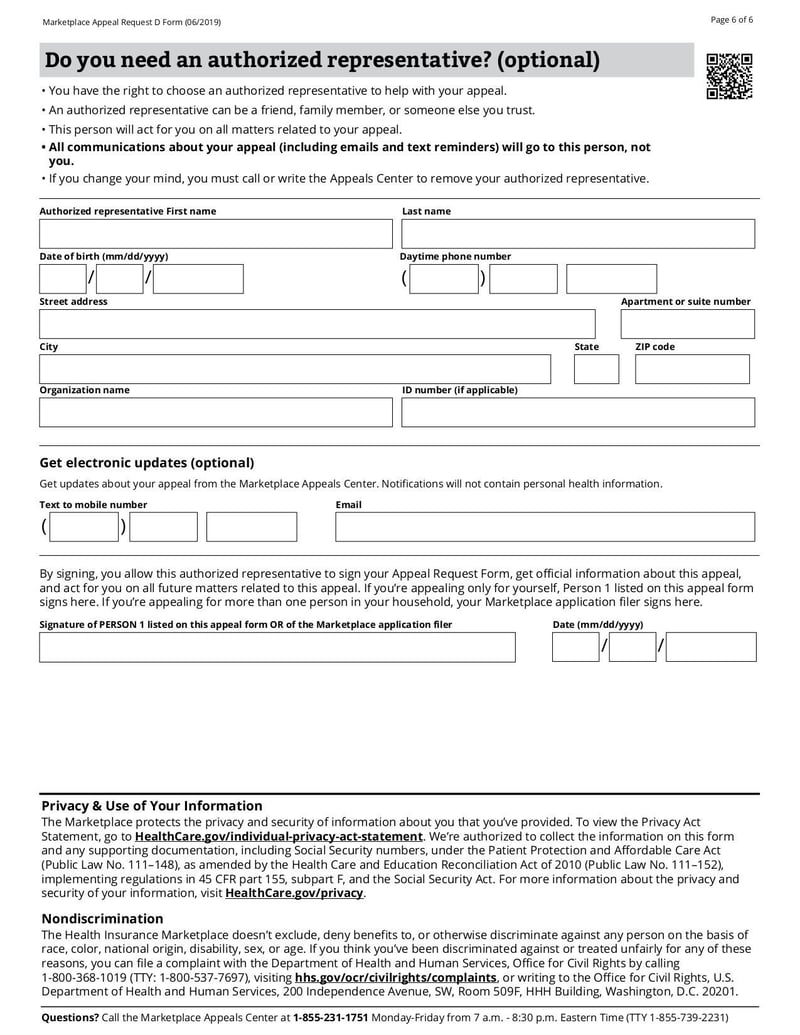 Large thumbnail of Marketplace Appeal Request D Form - Jun 2019