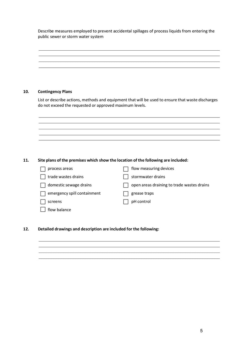 Large thumbnail of Application for Trade Waste Discharge Form - Jul 2021