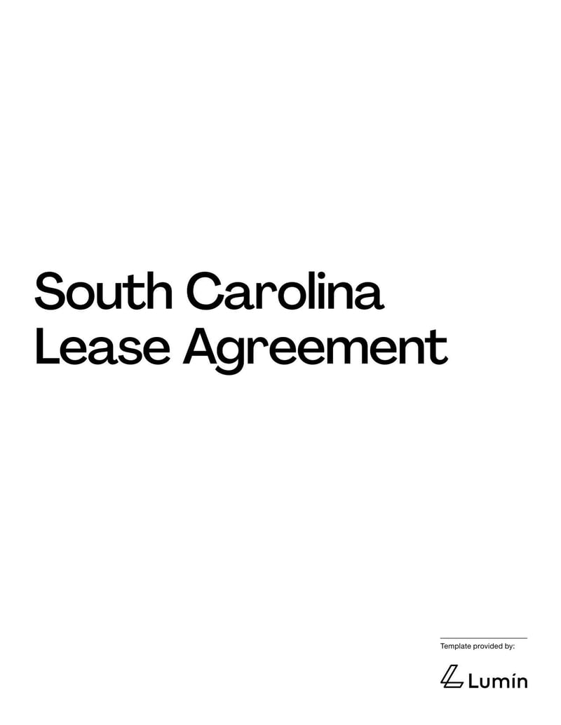Large thumbnail of South Carolina Lease Agreement Template