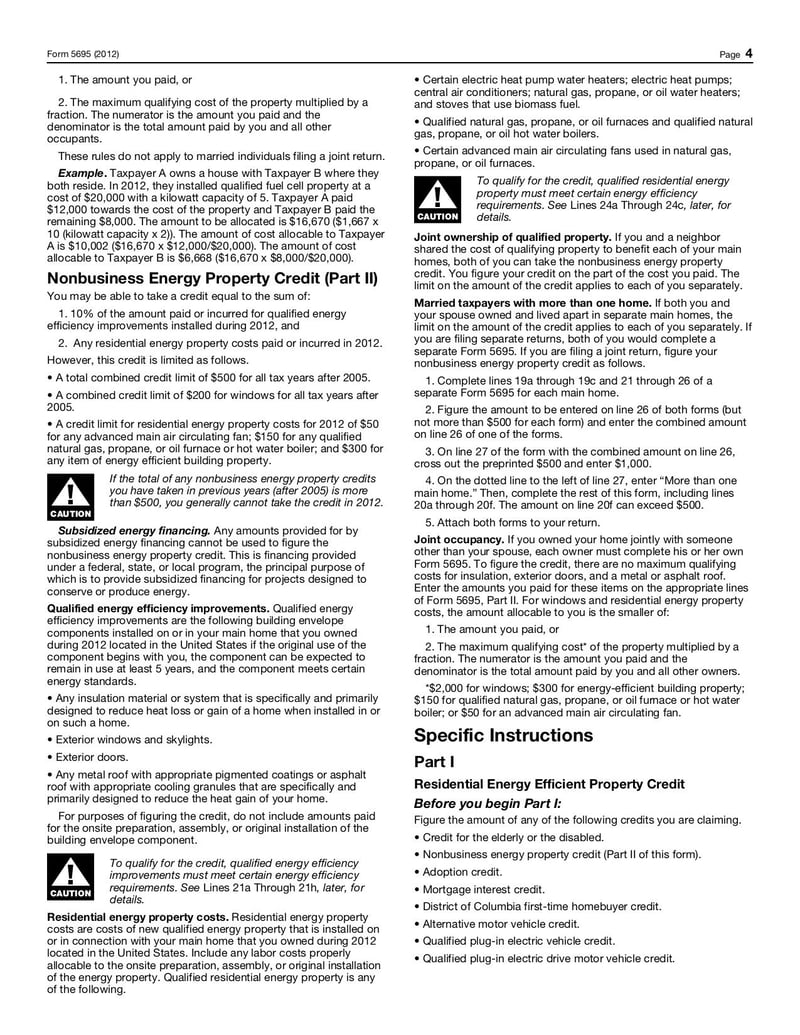 Large thumbnail of Form 5695 - Jan 2013