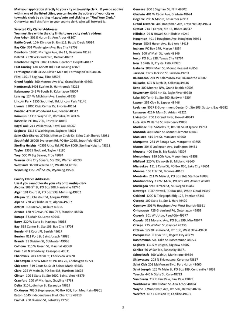 Large thumbnail of State of Michigan Voter Registration Application