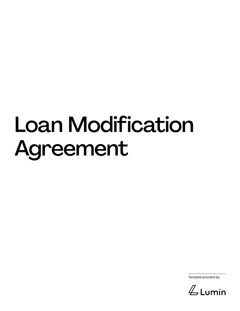 Loan Modification Agreement adjusting repayment terms between borrower and lender under US law