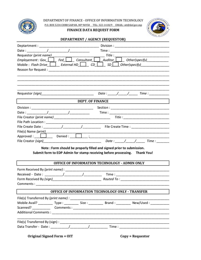 Large thumbnail of Data Transfer Request Form - Jun 2021