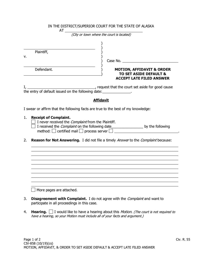 Large thumbnail of Form CIV-858 - Oct 2019